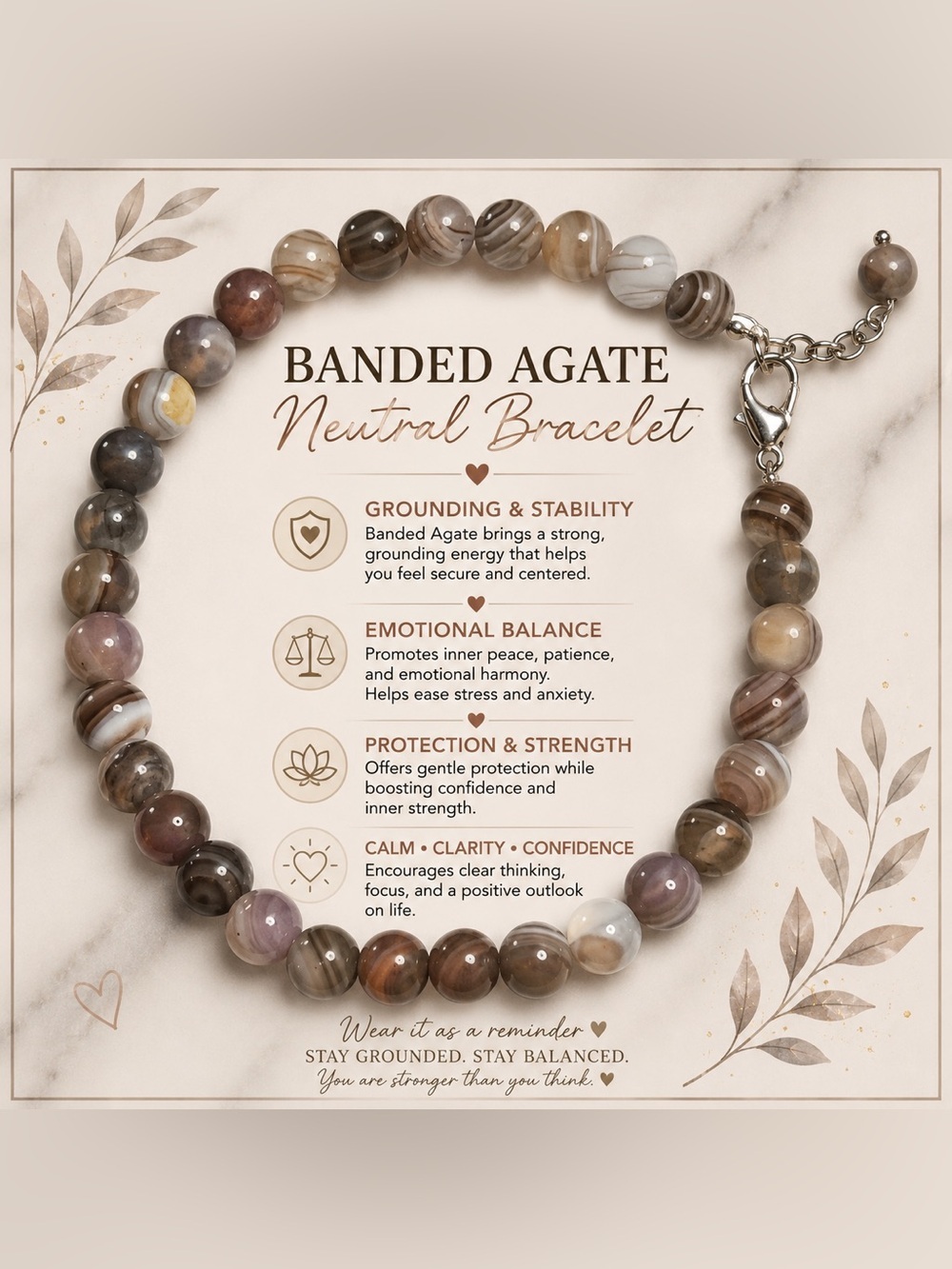 Banded Agate Neutral Bracelet